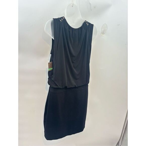 Taylor - Black Sleeveless Dress with Silver Beaded Neck Detail size 8 - Picture 3 of 12